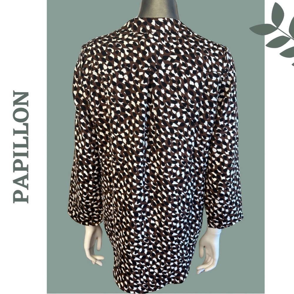 Papillon Spotted 3/4 Sleeve Blouse — New With Tags Size Small - Picture 5 of 9